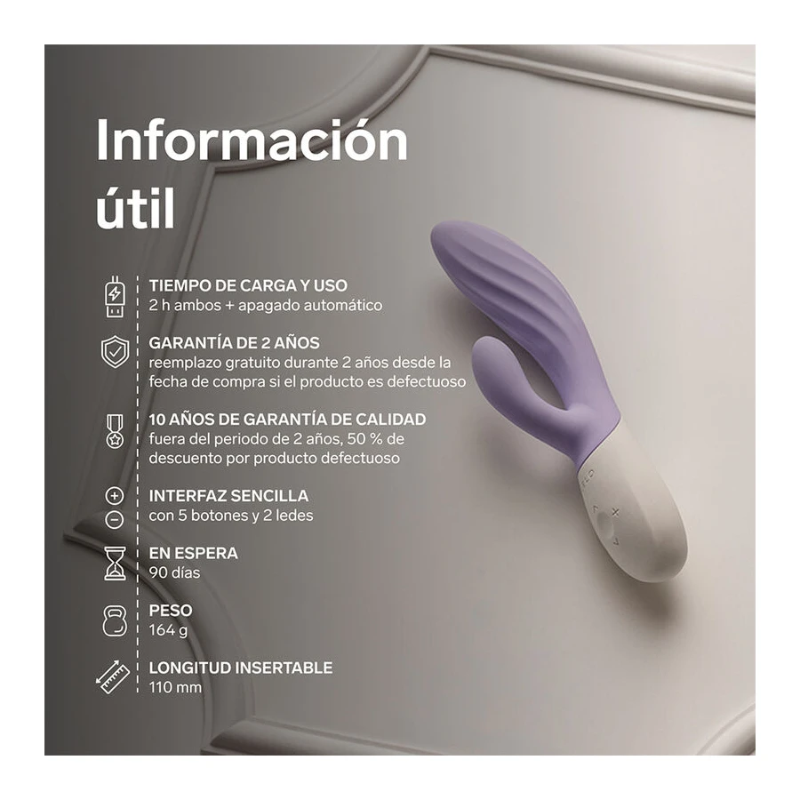 LELO - INA TWIST DOUBLE VIBRATOR RABBIT FOR G-SPOT AND CLITORIS BLUE